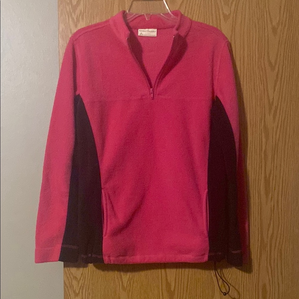 Fleece Pink and Black Quarter-Zip Pullover